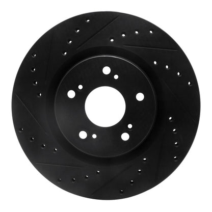 R1 Concepts R1 97-05 Acura NSX Rear Left Drilled & Slotted Black Brake Rotor