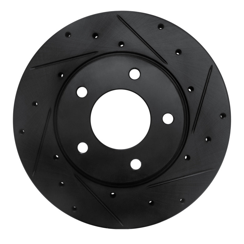 R1 Concepts R1 92-03 Mazda 626 Front Right Drilled & Slotted Black Brake Rotor