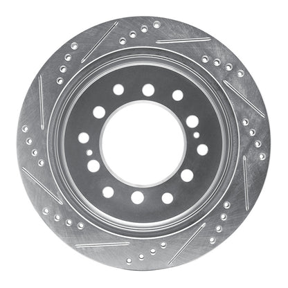 R1 Concepts R1 01-09 Lexus GX470 Rear Right Drilled & Slotted Silver Brake Rotor