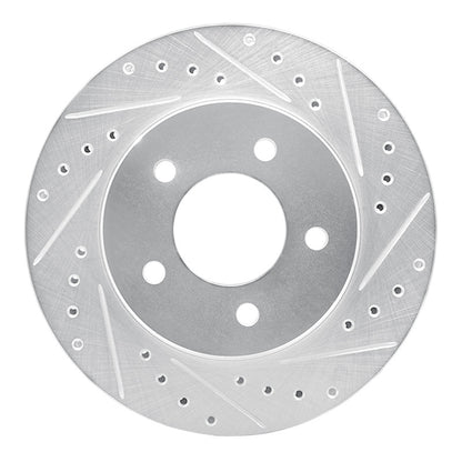 R1 Concepts R1 87-90 Dodge DAKOTA 4WD Front Left Drilled & Slotted Silver Brake Rotor