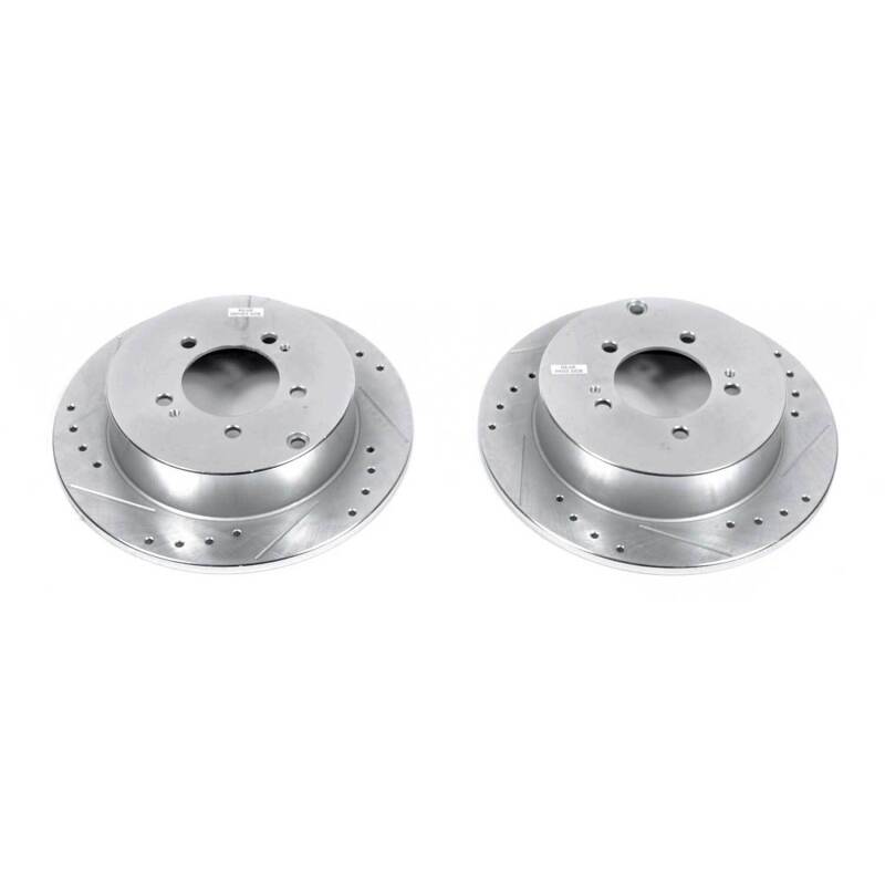 PowerStop Power Stop 09-15 Mitsubishi Lancer Rear Evolution Drilled & Slotted Rotors - Pair