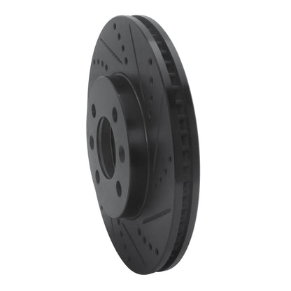 R1 Concepts R1 88-98 Saab 9000 Front Right Drilled & Slotted Black Brake Rotor