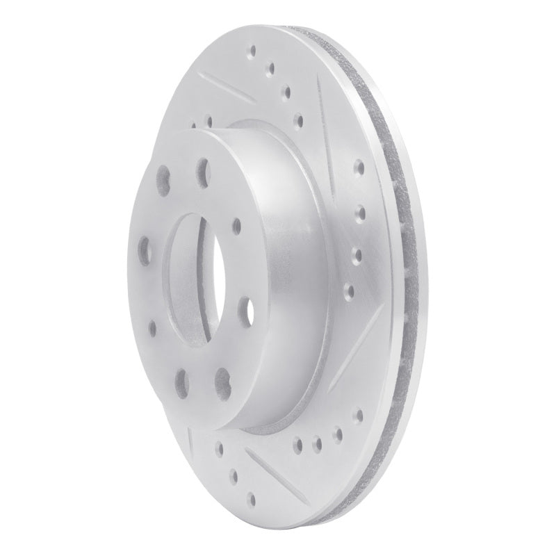 R1 Concepts R1 82-83 Honda Civic Hatchback Front Right Drilled & Slotted Silver Brake Rotor