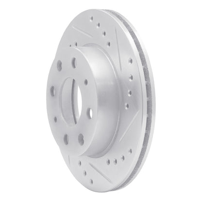 R1 Concepts R1 82-83 Honda Civic Hatchback Front Right Drilled & Slotted Silver Brake Rotor