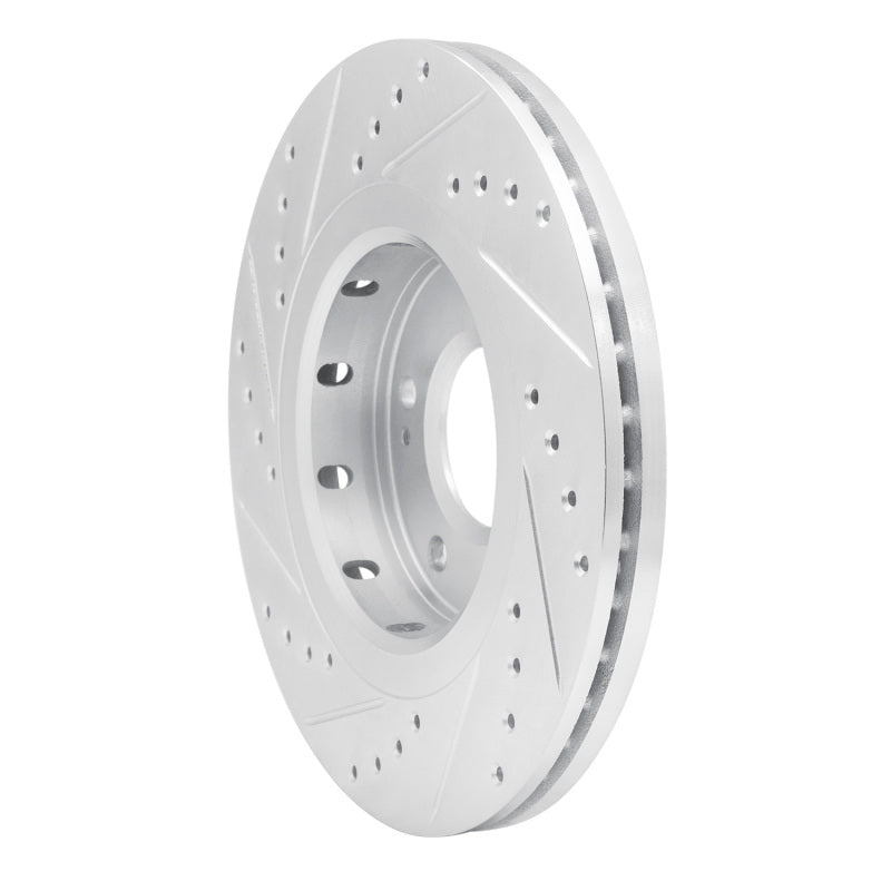R1 Concepts R1 09-15 Mitsubishi Lancer Front Right Drilled & Slotted Silver Brake Rotor