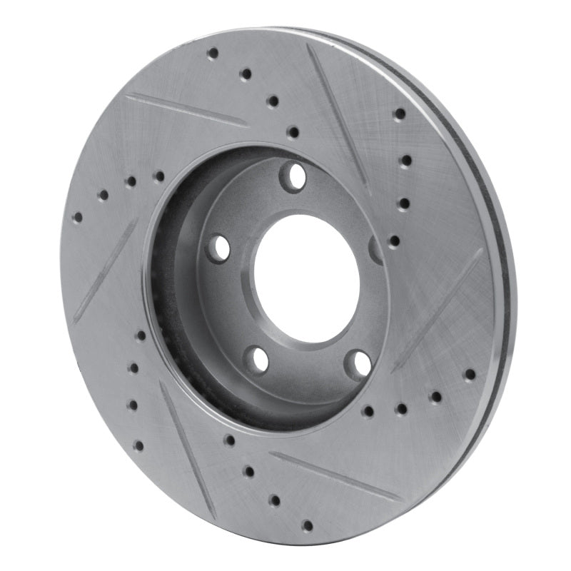 R1 Concepts R1 04-13 Mazda 3 Front Left Drilled & Slotted Silver Brake Rotor