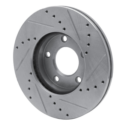 R1 Concepts R1 04-13 Mazda 3 Front Left Drilled & Slotted Silver Brake Rotor