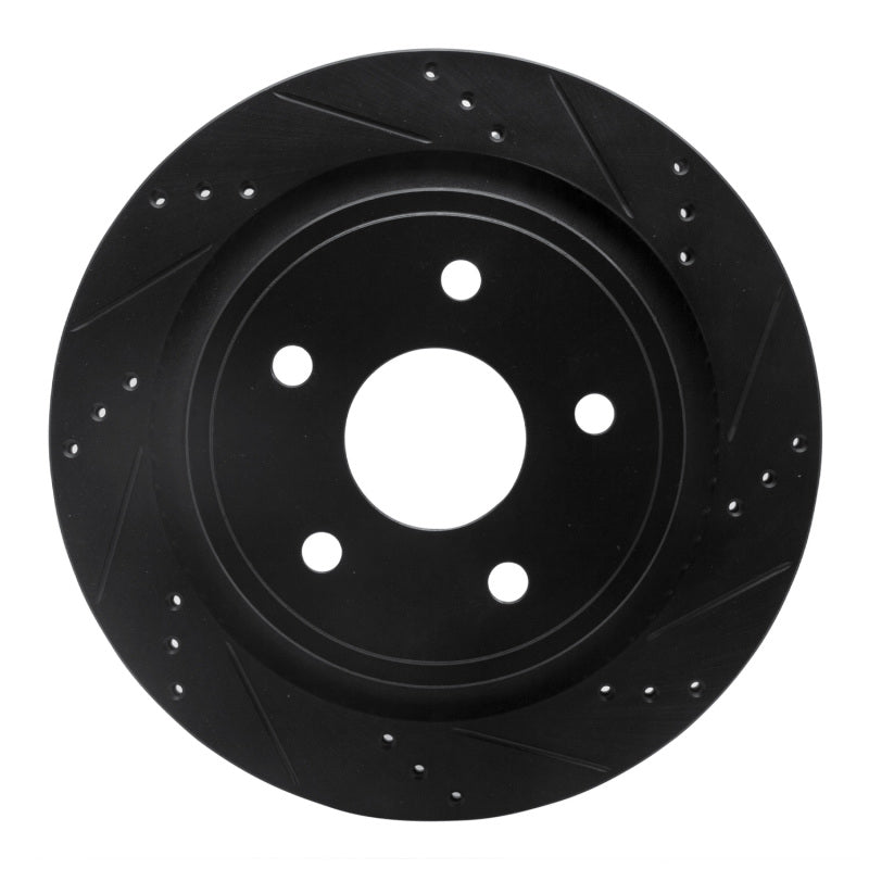 R1 Concepts R1 02-24 Chrysler ASPEN Rear Right Drilled & Slotted Black Brake Rotor
