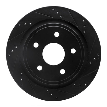 R1 Concepts R1 02-24 Chrysler ASPEN Rear Right Drilled & Slotted Black Brake Rotor