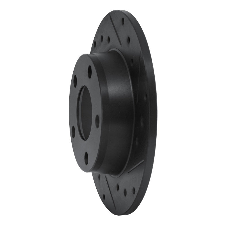 R1 Concepts R1 99-05 Audi A6 Quattro Rear Right Drilled & Slotted Black Brake Rotor