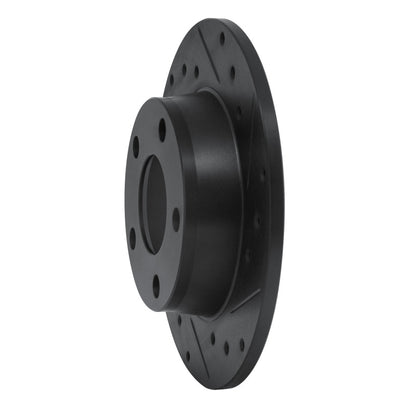 R1 Concepts R1 99-05 Audi A6 Quattro Rear Right Drilled & Slotted Black Brake Rotor