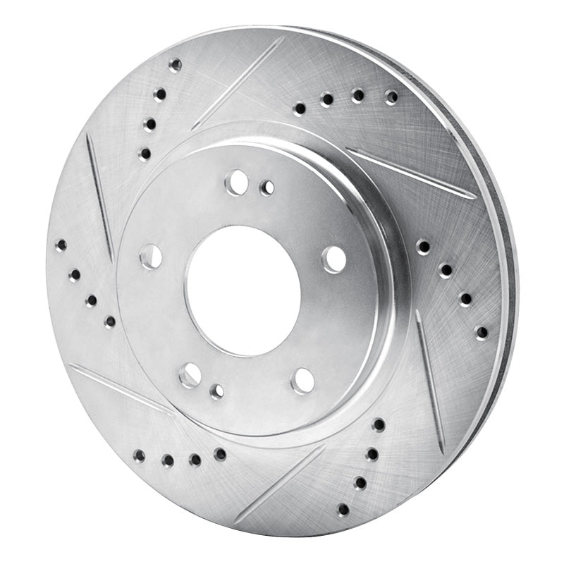 R1 Concepts R1 00-24 Chrysler SEBRING Front Left Drilled & Slotted Silver Brake Rotor