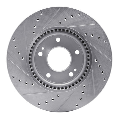 R1 Concepts R1 05-24 Hyundai TUCSON Front Right Drilled & Slotted Silver Brake Rotor