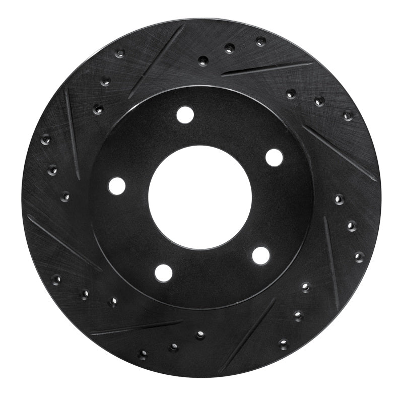 R1 Concepts R1 77-80 Buick Electra Rear Left Drilled & Slotted Black Brake Rotor
