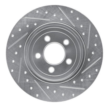 R1 Concepts R1 05-23 Chrysler 300 Rear Left Drilled & Slotted Silver Brake Rotor