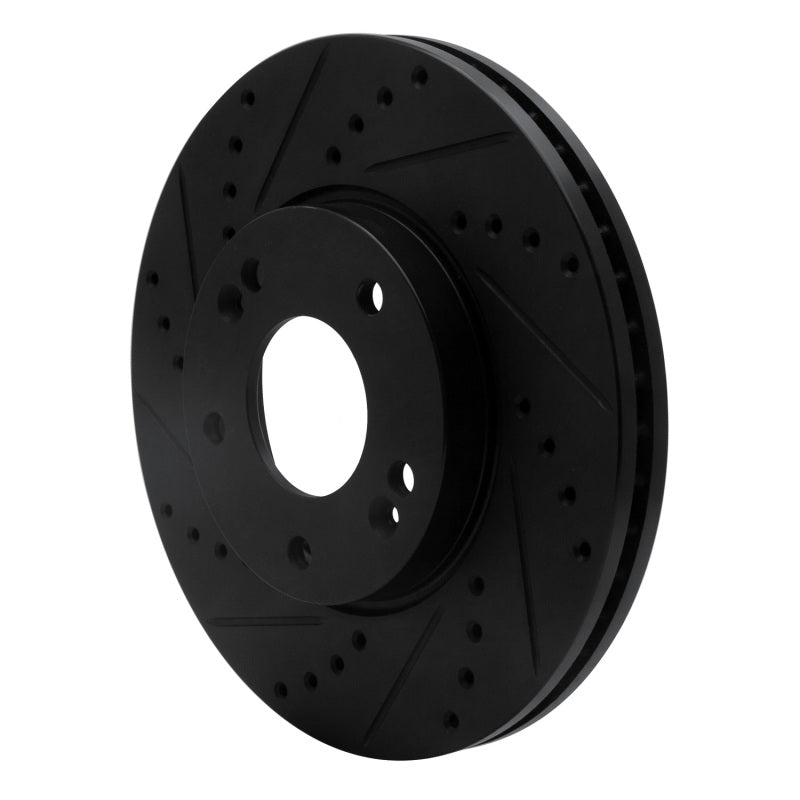 R1 Concepts R1 07-10 Kia Rondo (Canada) Front Left Drilled & Slotted Black Brake Rotor