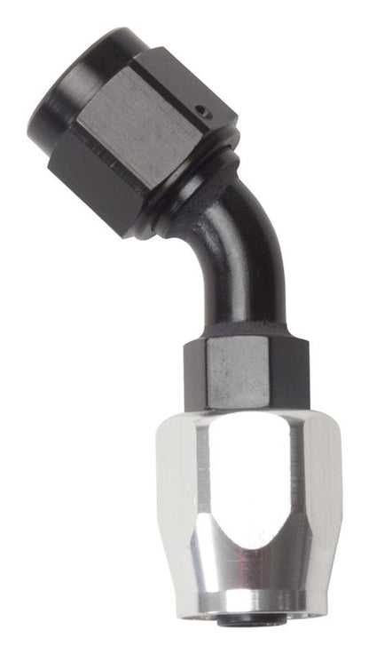 Russell Performance -16 AN Silver/Black 45 Degree Full Flow Hose End