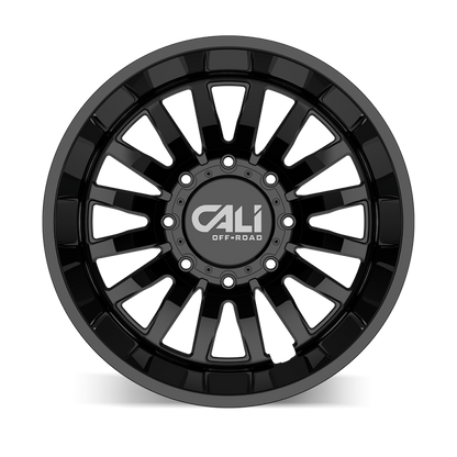 Cali Off-Road 9110D Summit Dually 22x8.25 / 8x210 BP / -192mm Offset / 154.2mm Hub Gloss Black Wheel