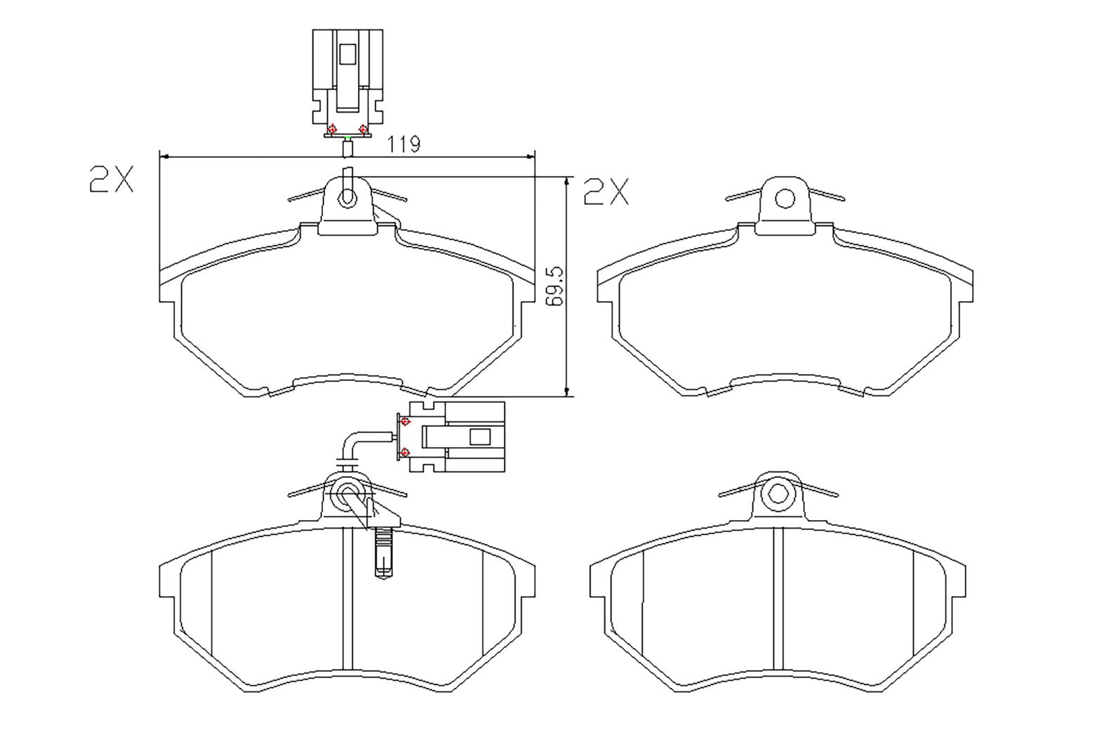 BOGAP A8210223 Brake Pad Set, Disc Brake