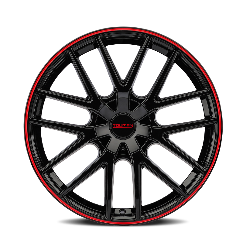 Touren 3260 TR60 17x7.5 / 5x100/114.3 BP / 42mm Offset / 72.62mm Hub Gloss Black w/ Red Ring Wheel