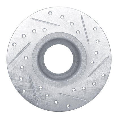R1 Concepts R1 63-79 Austin Healey Sprite Front Left Drilled & Slotted Silver Brake Rotor
