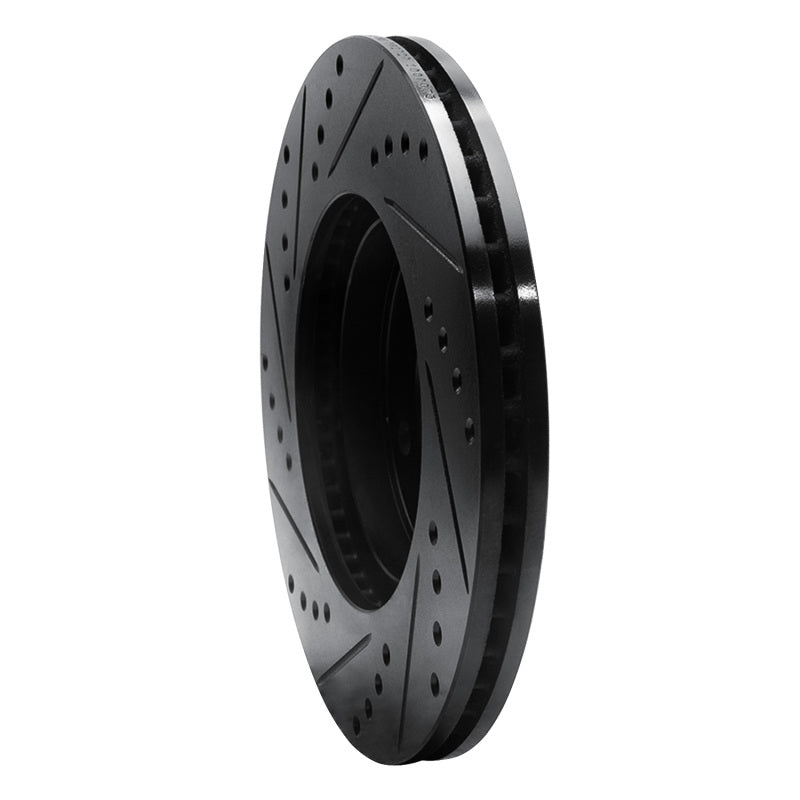 R1 Concepts R1 07-10 Chevrolet Cobalt Front Right Drilled & Slotted Black Brake Rotor