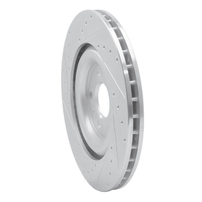 R1 Concepts R1 17-25 Audi S8 Rear Right Drilled & Slotted Silver Brake Rotor