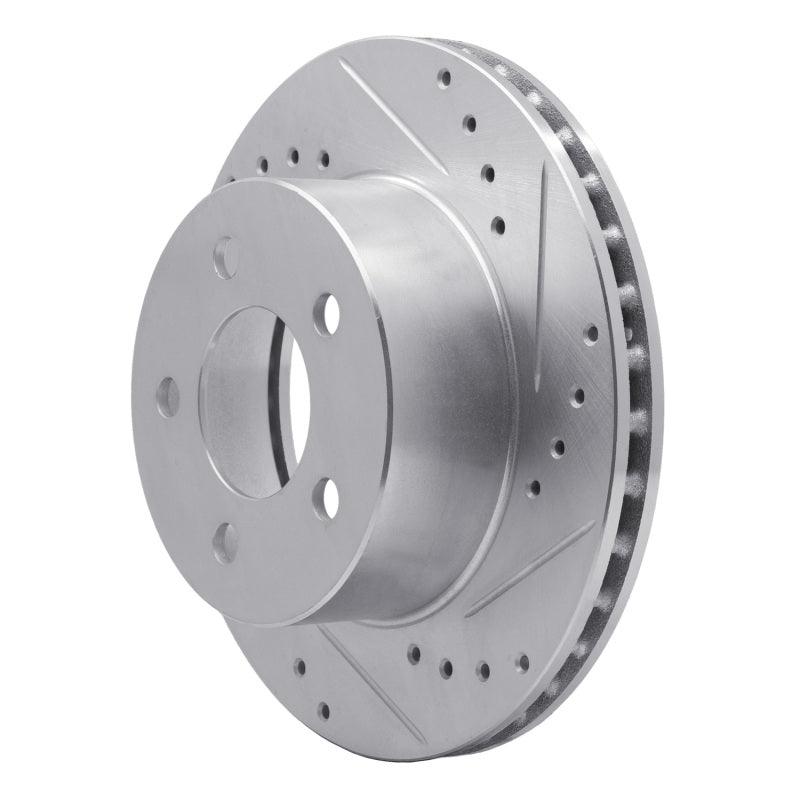 R1 Concepts R1 90-99 Jeep Cherokee Front Right Drilled & Slotted Silver Brake Rotor