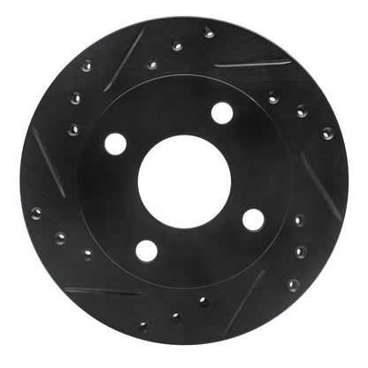 R1 Concepts R1 81-94 Ford Escort Front Left Drilled & Slotted Black Brake Rotor