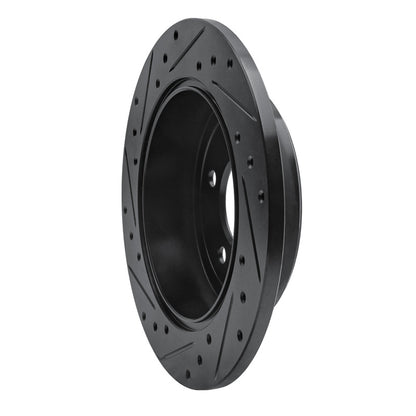 R1 Concepts R1 97-07 Chrysler Town & Country Rear Right Drilled & Slotted Black Brake Rotor