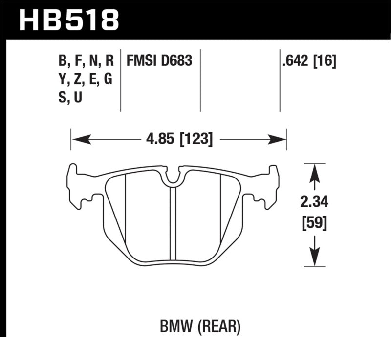Hawk Performance Hawk 01-06 BMW 330 / 97-01 740I / 96-01 750IL / 03-06 BMW M3 / 00-03 M5 / 00-06 X5 / 06-08 Z4 / 03-0