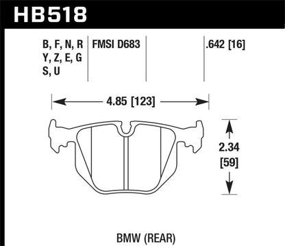 Hawk Performance Hawk BMW Rear DTC-70 Race Brake Pads