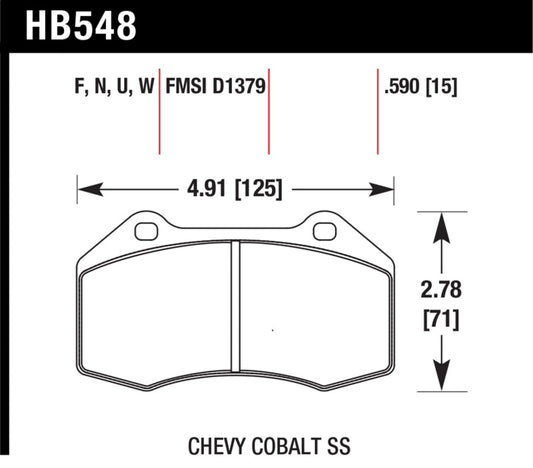 Hawk Performance Hawk 08-10 Chevrolet Cobalt / HHR HPS 5.0 Front Brake Pads