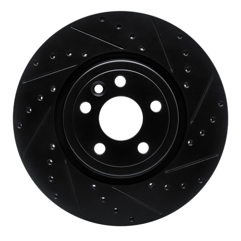 R1 Concepts R1 17-19 Jaguar F-Pace Front Right Drilled & Slotted Black Brake Rotor