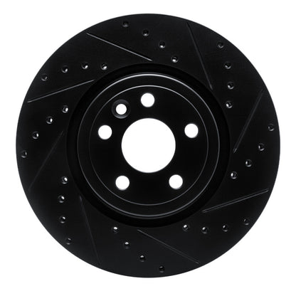 R1 Concepts R1 17-19 Jaguar F-Pace Front Right Drilled & Slotted Black Brake Rotor