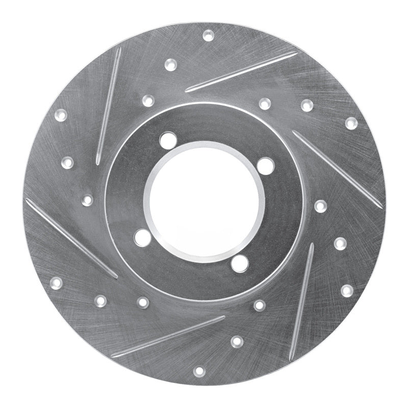 R1 Concepts R1 80-83 Nissan 200SX Front Left Drilled & Slotted Silver Brake Rotor