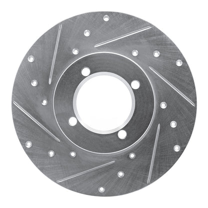 R1 Concepts R1 80-83 Nissan 200SX Front Left Drilled & Slotted Silver Brake Rotor