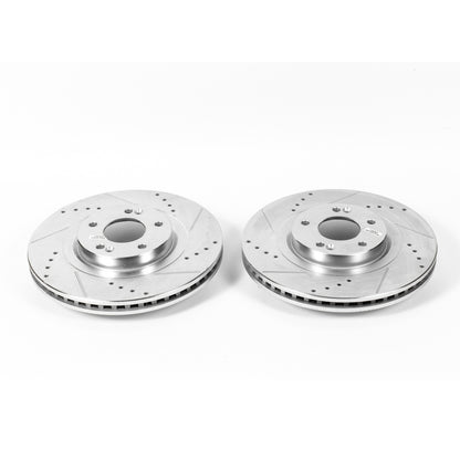 PowerStop Power Stop 13-18 Hyundai Santa Fe Front Evolution Drilled & Slotted Rotors - Pair