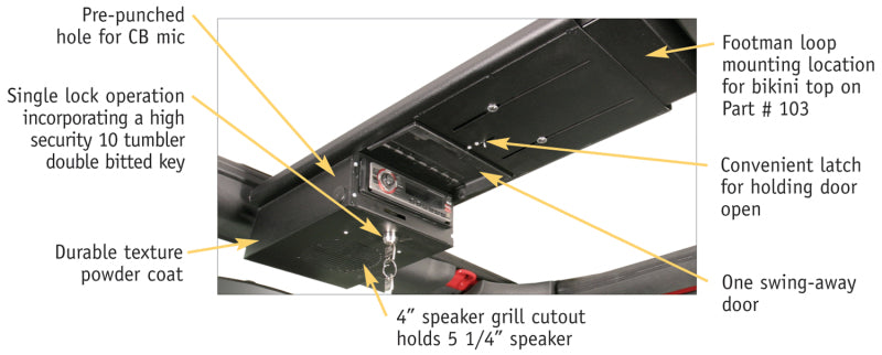 Tuffy Products Tuffy Jk Overhead Console- Blk- 2007+ Jk Wrangler