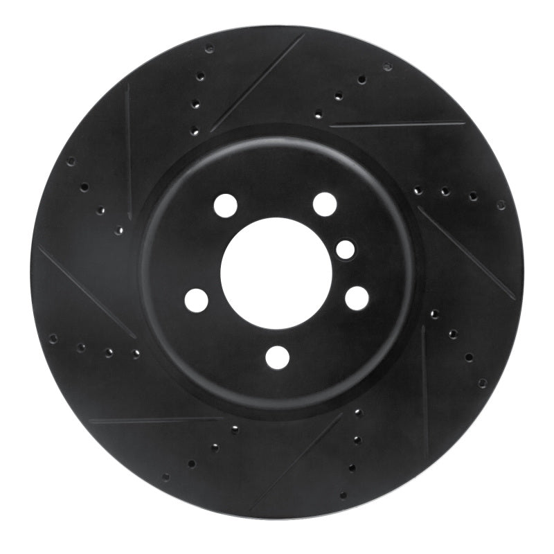 R1 Concepts R1 13-20 BMW 440I Gran Coupe Front Left Drilled & Slotted Black Brake Rotor