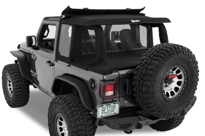 Bestop 18-26 Jeep Wrangler JL 2-Door Halftop Conversion Kit (Premium Black Twill)
