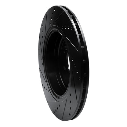 R1 Concepts R1 18-25 Genesis G70 Rear Right Drilled & Slotted Black Brake Rotor