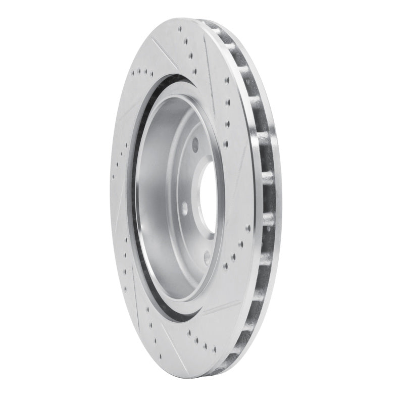 R1 Concepts R1 2006-2013 Chevrolet Corvette Rear Left Drilled & Slotted Silver Brake Rotor
