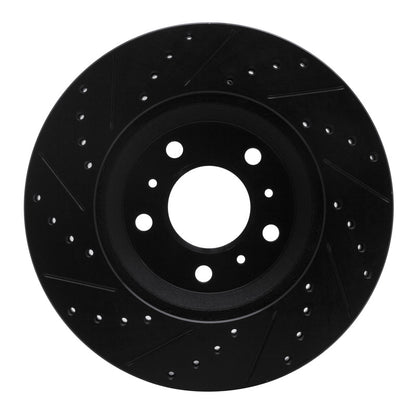 R1 Concepts R1 06-16 Buick Lucerne Front Right Drilled & Slotted Black Brake Rotor