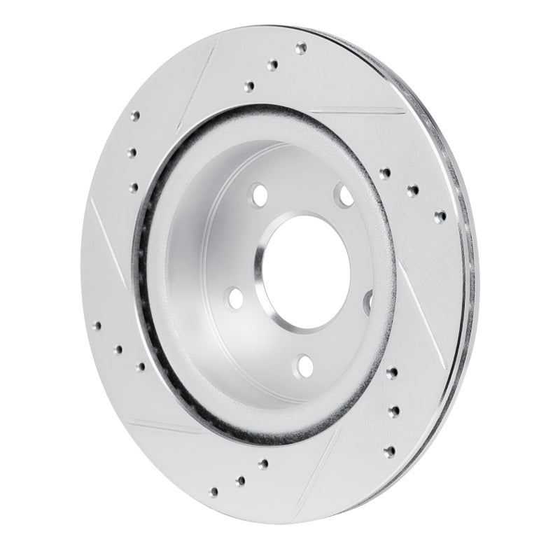 R1 Concepts R1 17-25 Nissan Qashqai (Canada) Rear Right Drilled & Slotted Silver Brake Rotor
