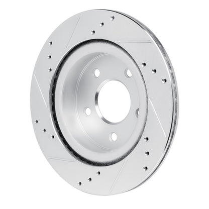 R1 Concepts R1 17-25 Nissan Qashqai (Canada) Rear Right Drilled & Slotted Silver Brake Rotor