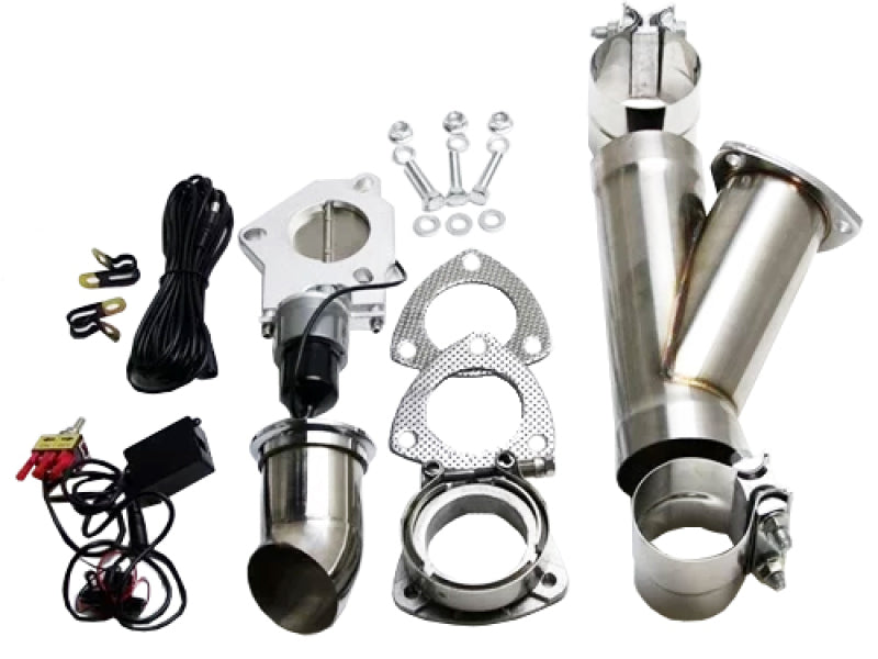 Granatelli Motor Sports Granatelli 2.25in Aluminized Mild Steel Electronic Exhaust Cutout w/Slip Fit & Band Clamps