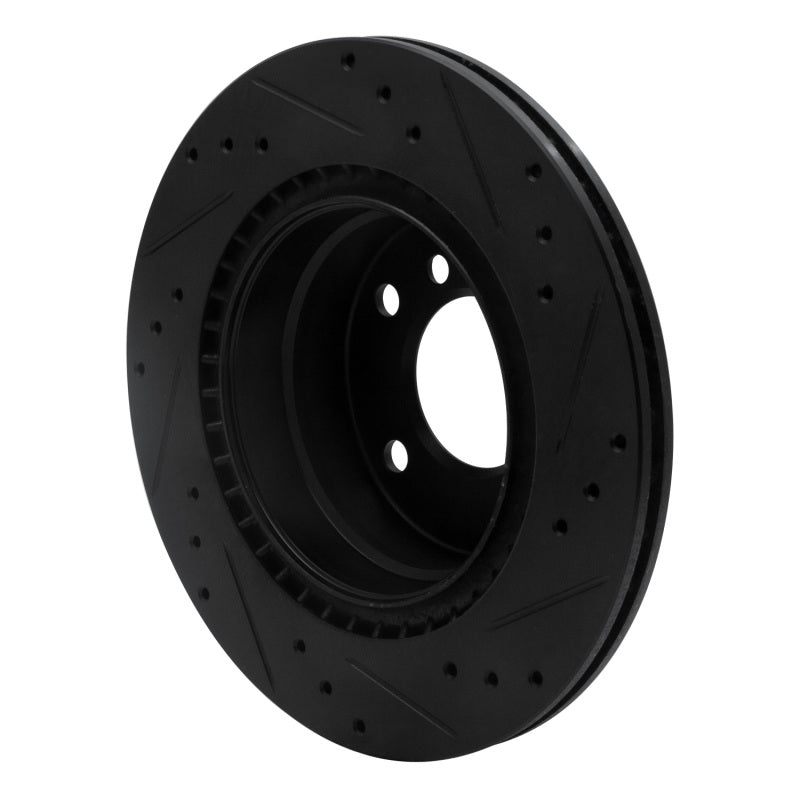 R1 Concepts R1 08-13 BMW 128I Rear Left Drilled & Slotted Black Brake Rotor
