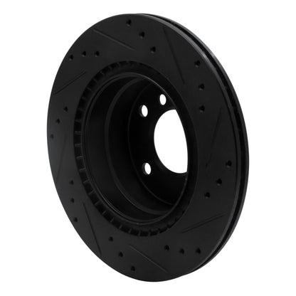 R1 Concepts R1 08-13 BMW 128I Rear Left Drilled & Slotted Black Brake Rotor