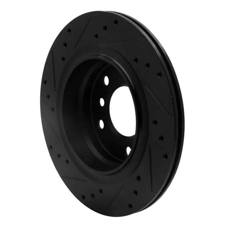 R1 Concepts R1 99-06 BMW 325I (USA/Canada) Rear Right Drilled & Slotted Black Brake Rotor